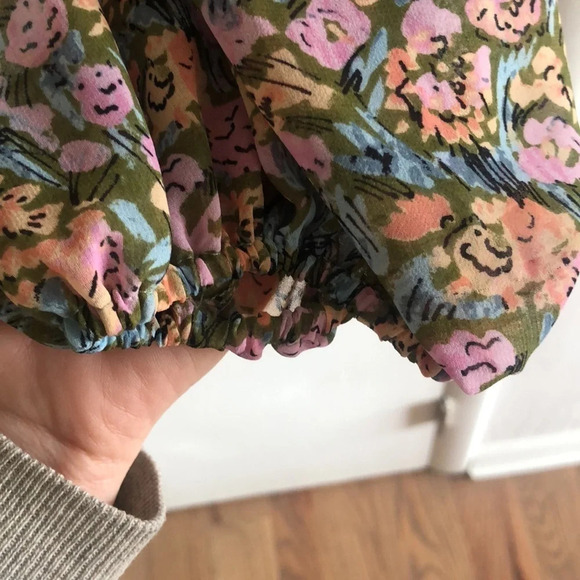 FREE PEOPLE | Floral peasant crop top with balloon sleeves - Picture 7 of 10